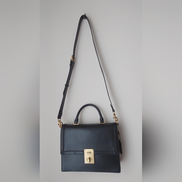 Coach 1941 Hutton Black Briefcase Leather Shoulder Bag (2 Straps incl) - Picture 5 of 13